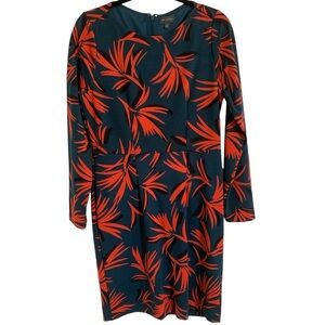 The limited dress blue coral tropical flower pattern size 10 body con!